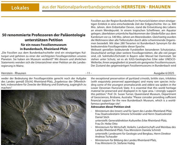 Bundenbach-Fossilien_Petition_Amtsblatt